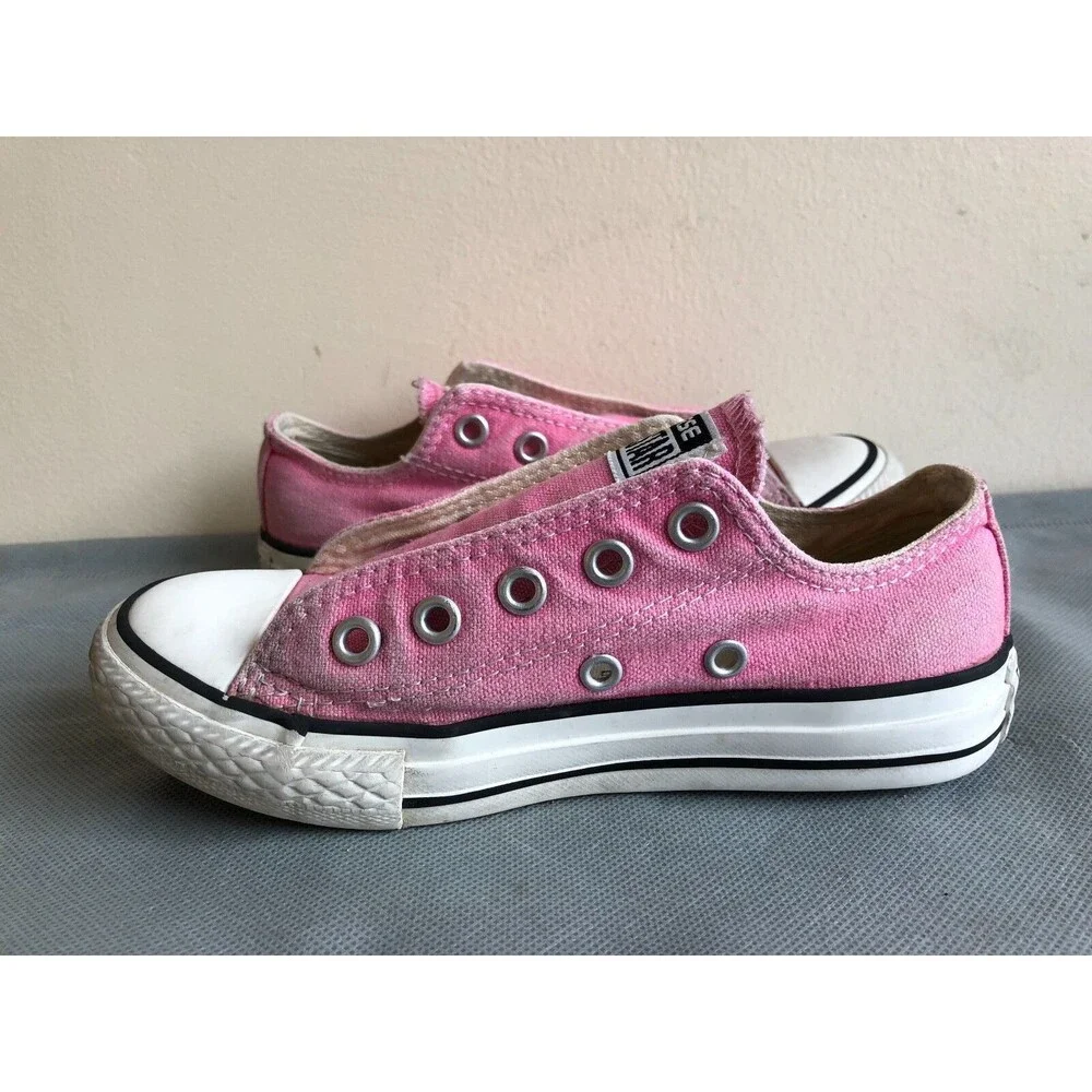 Converse All Star Low Tops pink Canvas casual shoes - Size US 12 Youth EUR 29